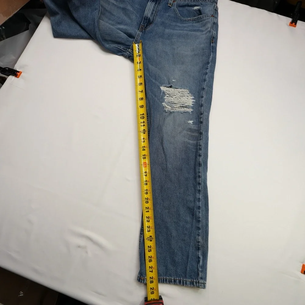 Levis 502 34X30 (35X28) Mens Thigh Distressed Straight Jeans Casual Ripped Pants